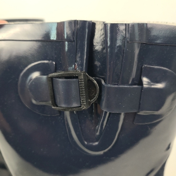 NEW Forever Young Women's Blue Rubber Rain Boots Mid-Calf 11" Pull-On Waterproof - Picture 6 of 9